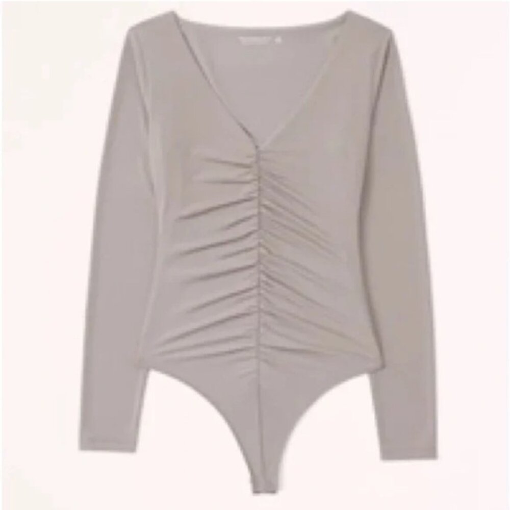 Abercrombie Long Sleeve Ruched Bodysuit